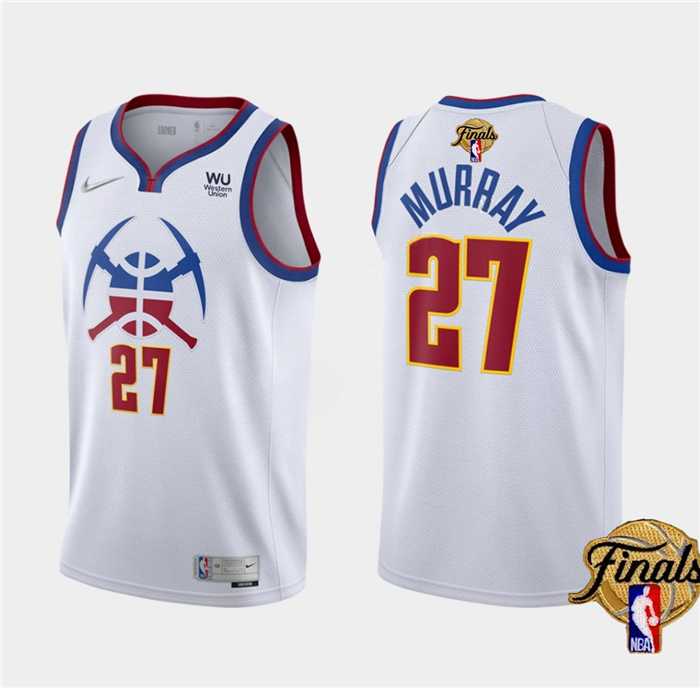 Men%27s Denver Nuggets #27 Jamal Murray White 2023 Finals Earned Edition Stitched Basketball Jersey Dzhi